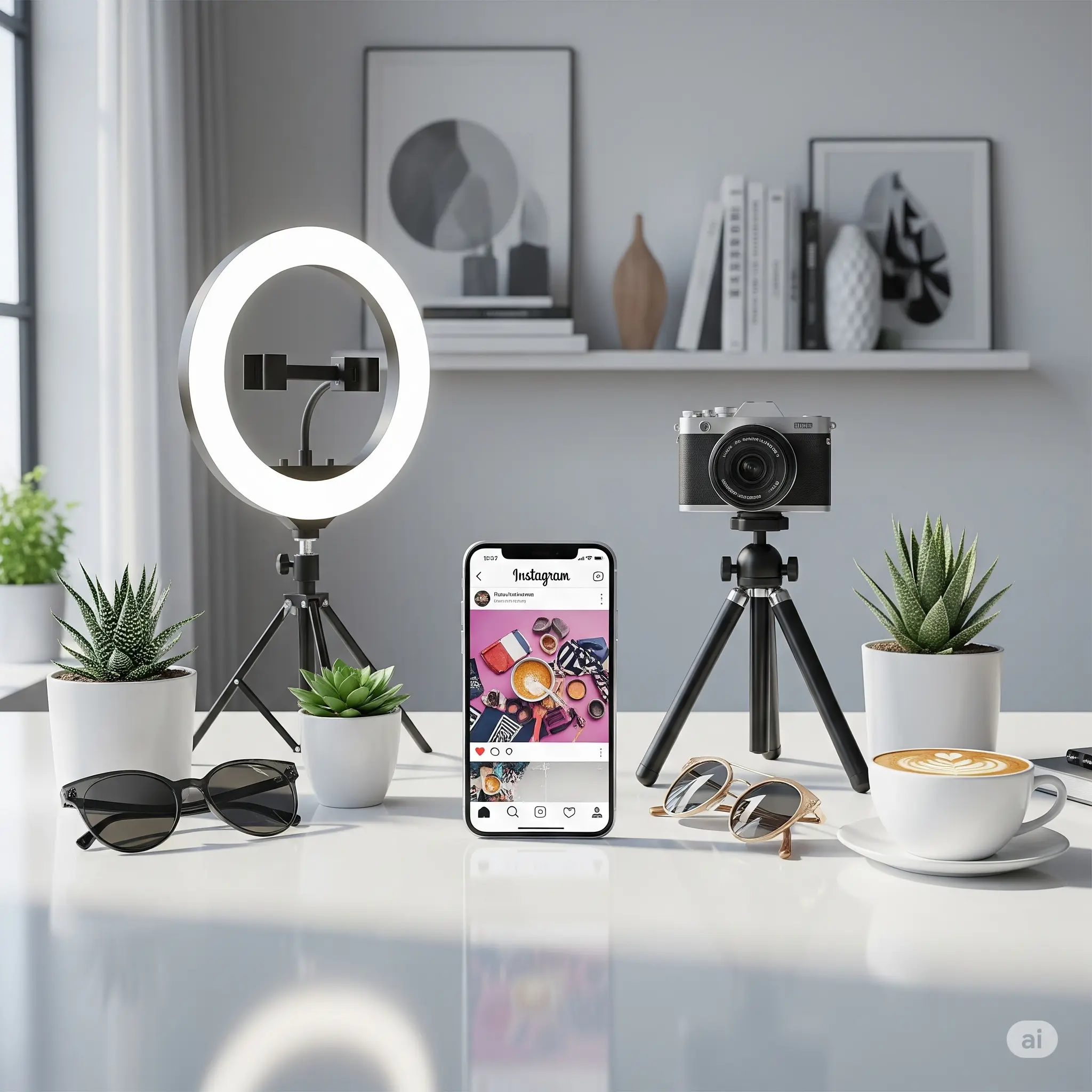 Không gian sáng tạo nội dung Instagram thu hút