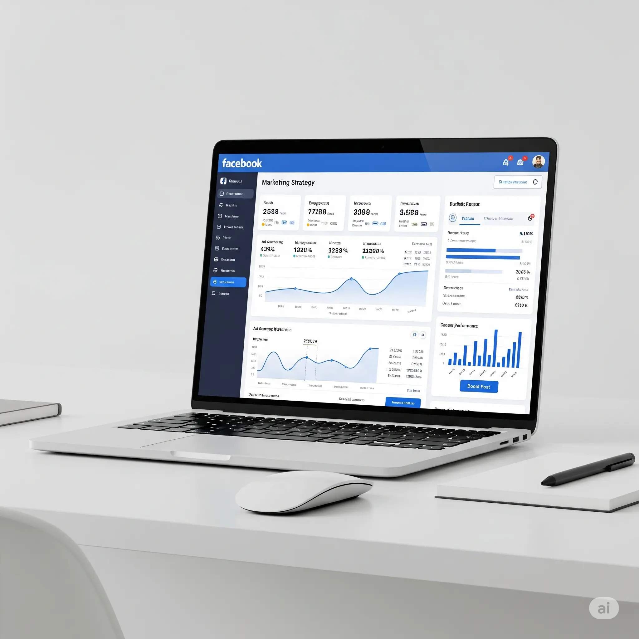 Dashboard phân tích chiến lược Facebook Marketing hiệu quả