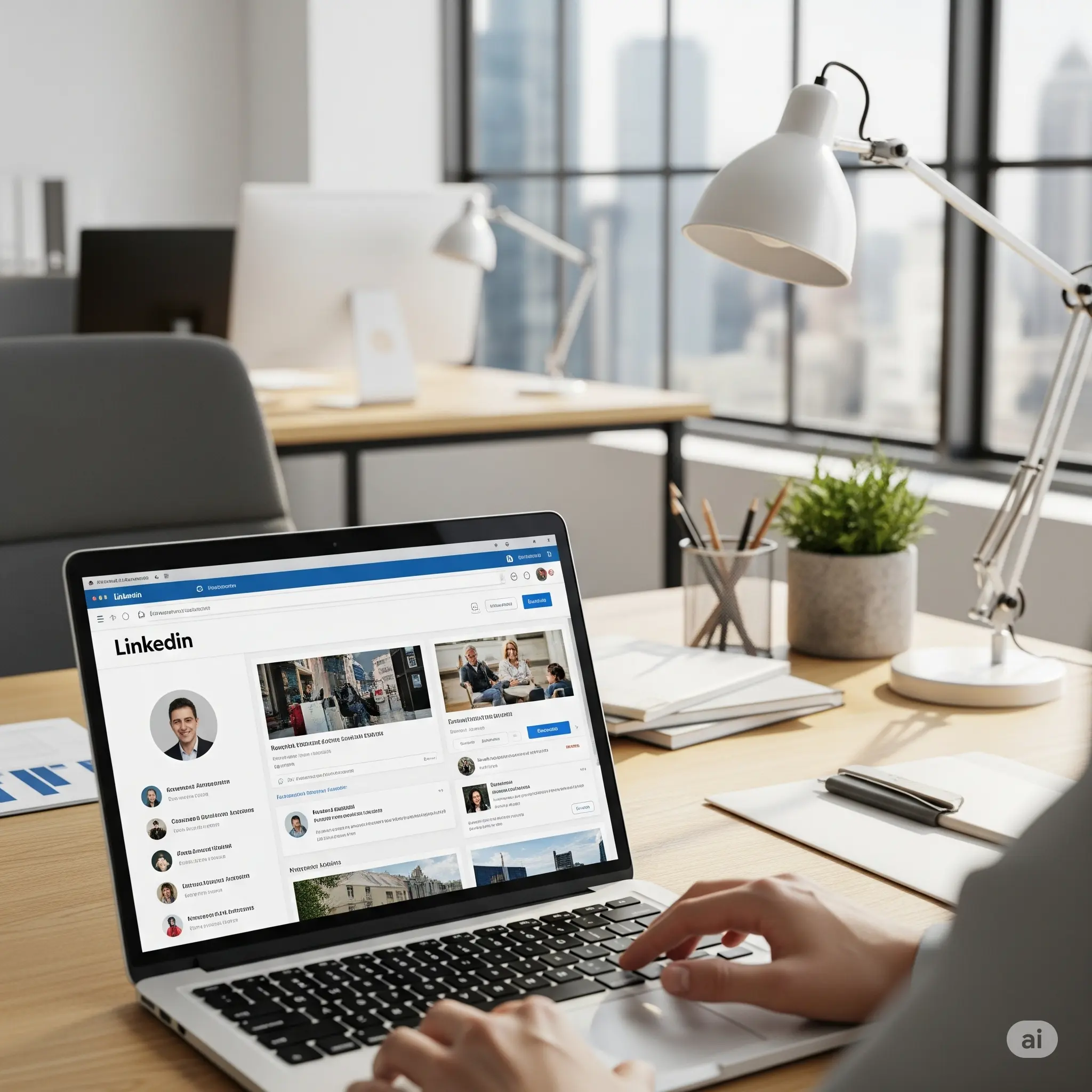 Chiến lược LinkedIn Marketing B2B trên màn hình laptop
